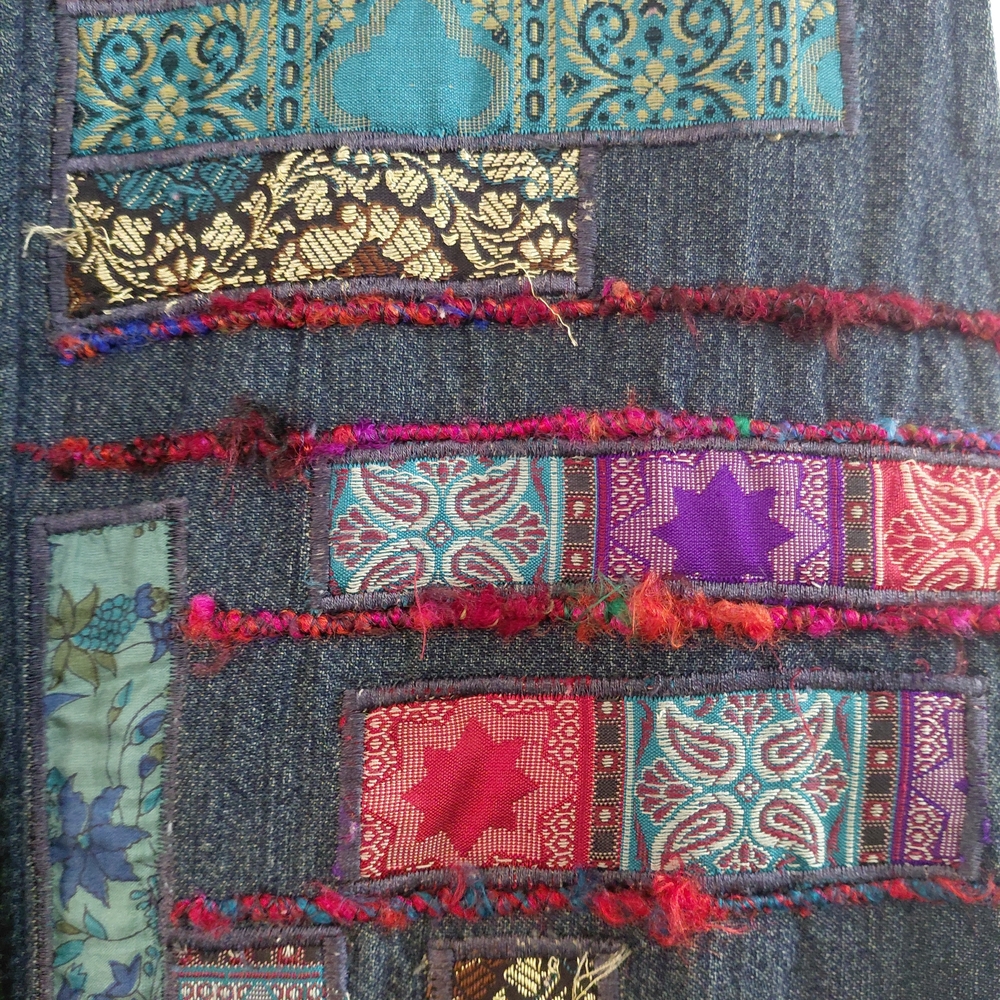 Patchwork Denim Vest - Multicolor - image 6